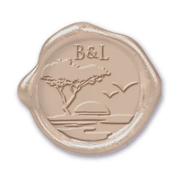 Sunset Wedding Monogram Adhesive Wax Seals #2518 Bundle with Stamp - Image 2