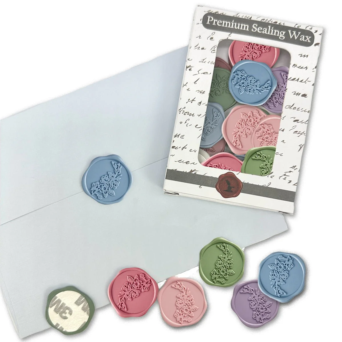 Sweet Magnolia Wedding Adhesive Wax Seal Quick-Ship Stickers 25PK-6 Colors - Image 16