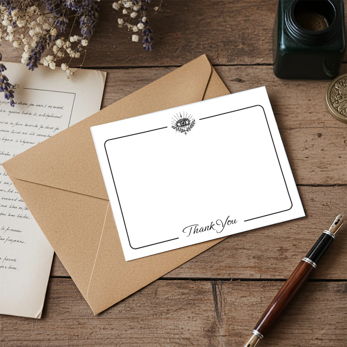 Thank you Flat Notecard Set with Vintage Symbols 8/8 -5.5 x 4.25 - Image 7
