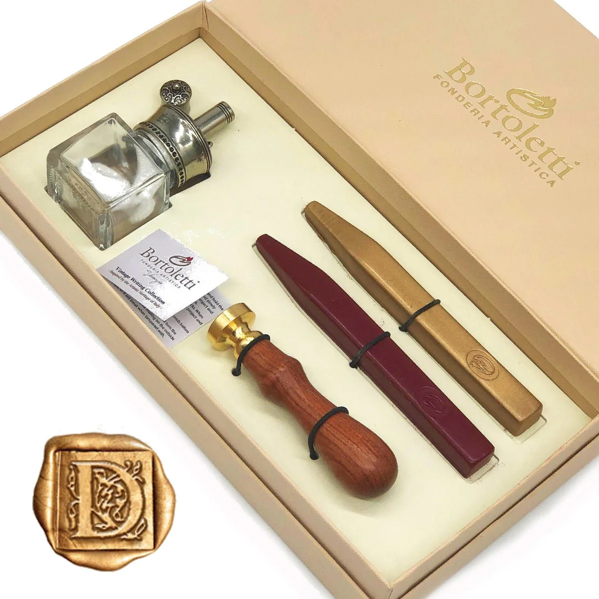 Traditional Wax Seal Kit with Melter Desktop Set by Bortoletti Italy - Image 6