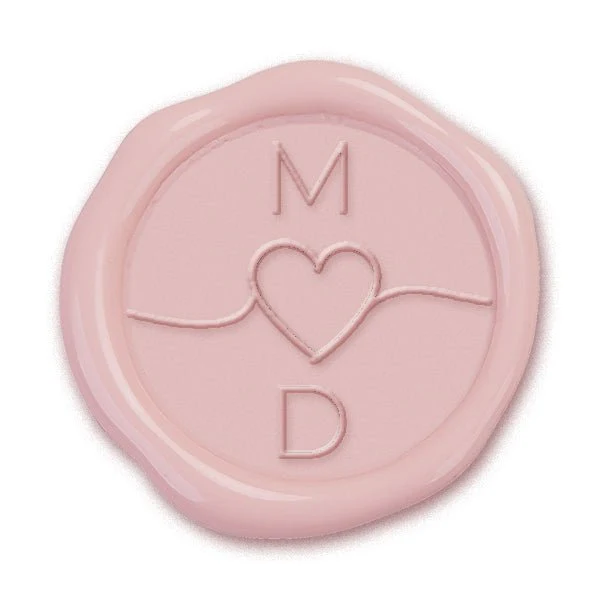 Trailing Heart Wedding Monogram Custom Wax Seal Stamp #2501 - Image 2