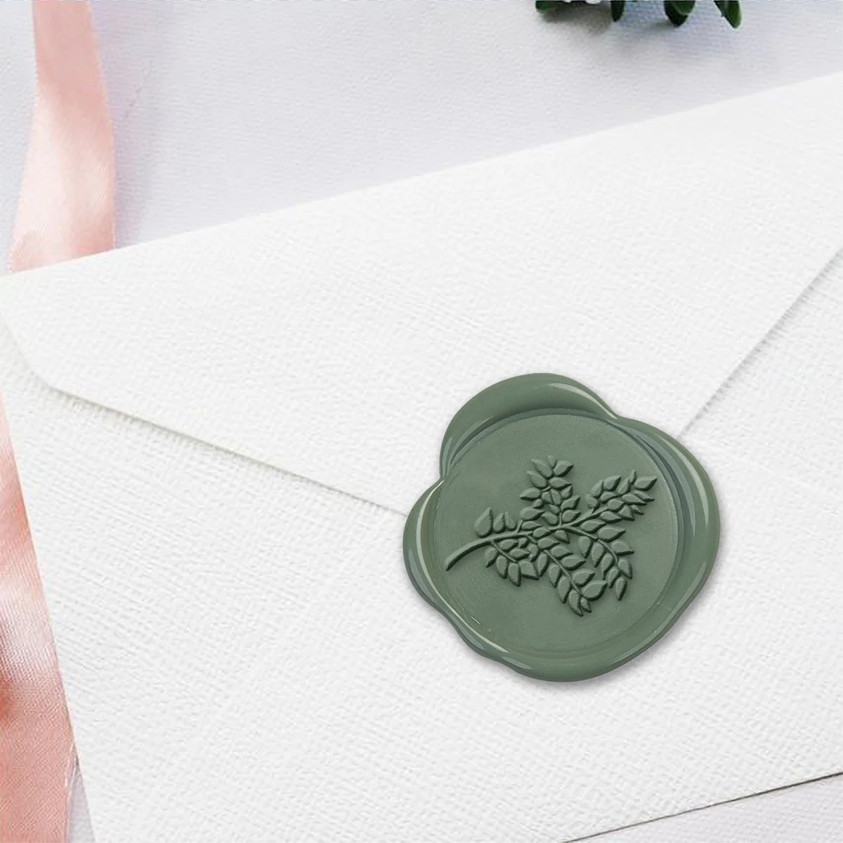 Tree Branch Hand Pressed Adhesive Wax Seals #D885 Bundle with Stamp