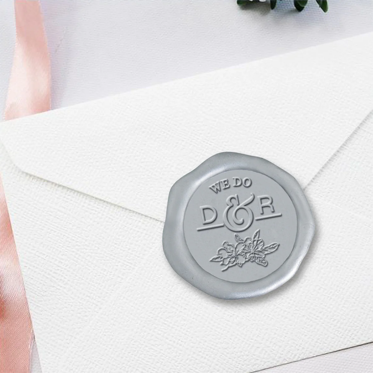 Fantasia We Do Wedding Monogram Custom Wax Seal Stamp- #2509 - Image 3