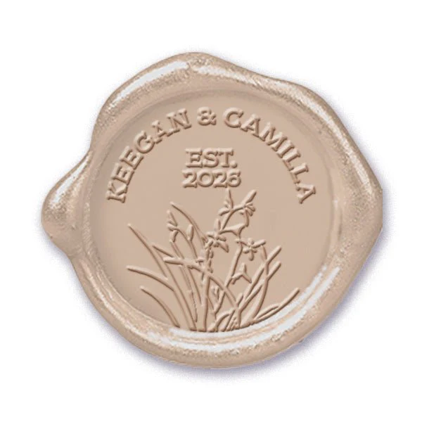 Wedding Monogram Names & year. Adhesive Wax Seals #2511 bundle with stamp - Image 2