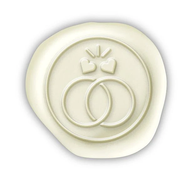 Wedding Rings Hand Pressed Adhesive Wax Seals #594HPNS - Image 2