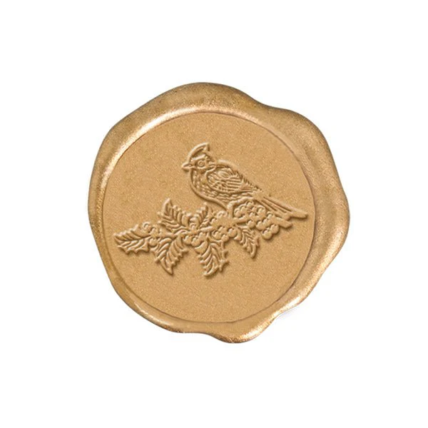 Winter Cardinal Adhesive Christmas Wax Seal Stickers 8PK - Hand Pressed 1 1/4" - Image 11