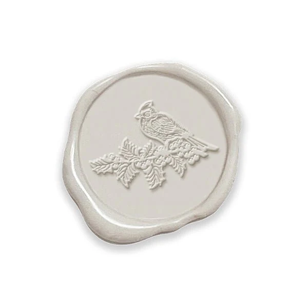 Winter Cardinal Adhesive Christmas Wax Seal Stickers 8PK - Hand Pressed 1 1/4" - Image 12