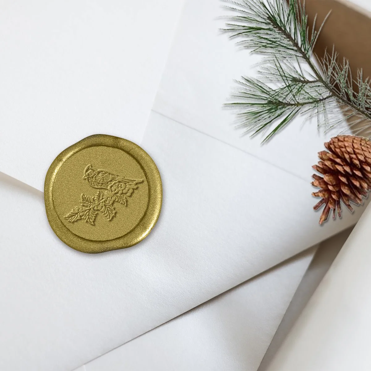 Winter Cardinal Adhesive Christmas Wax Seal Stickers 8PK - Hand Pressed 1 1/4" - Image 15