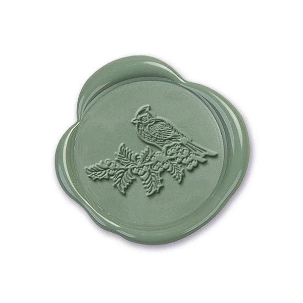 Winter Cardinal Adhesive Christmas Wax Seal Stickers 8PK - Hand Pressed 1 1/4" - Image 3