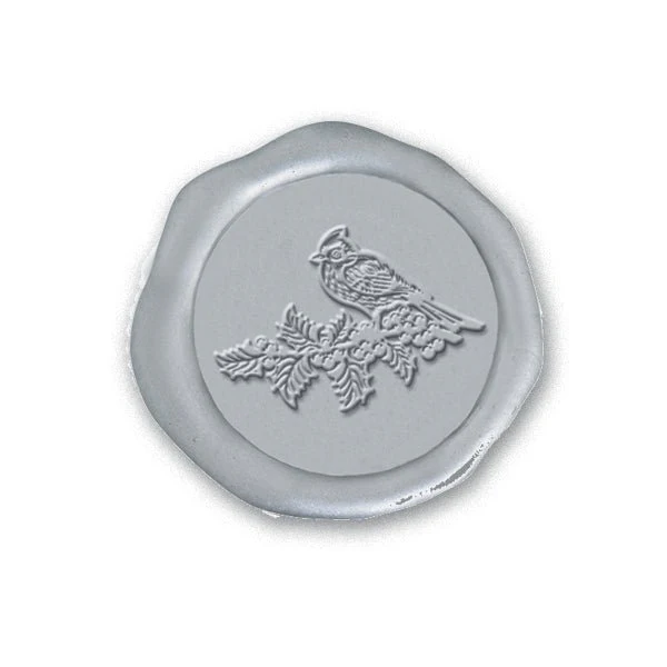 Winter Cardinal Adhesive Christmas Wax Seal Stickers 8PK - Hand Pressed 1 1/4" - Image 4