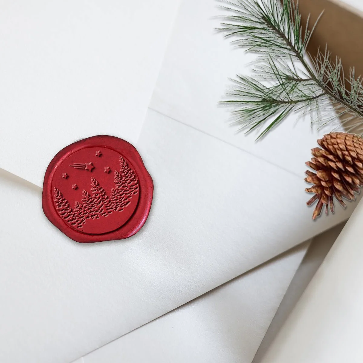 Winter Wonderland Adhesive Christmas Wax Seal Stickers 8PK - Hand Pressed 1 1/4" - Image 17