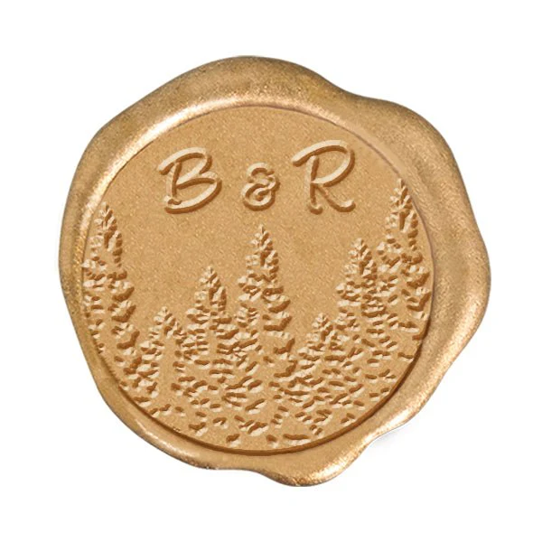 Woodlands Custom Wedding Monogram Wax Seal Stamp 2 Initial #2519 - Image 2