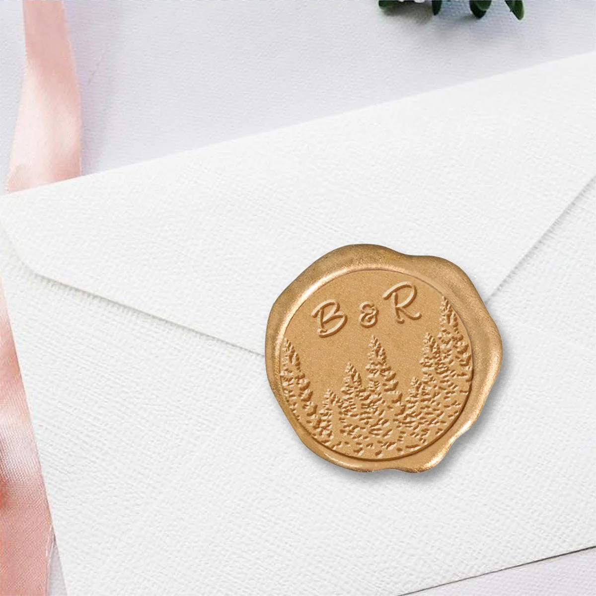 Woodlands Custom Wedding Monogram Wax Seal Stamp 2 Initial #2519 - Image 3