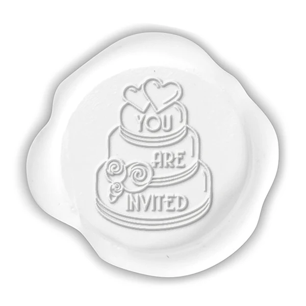 You are Invited Wedding Cake Wax Seal Stamp #597- USA Handcrafted - Image 2