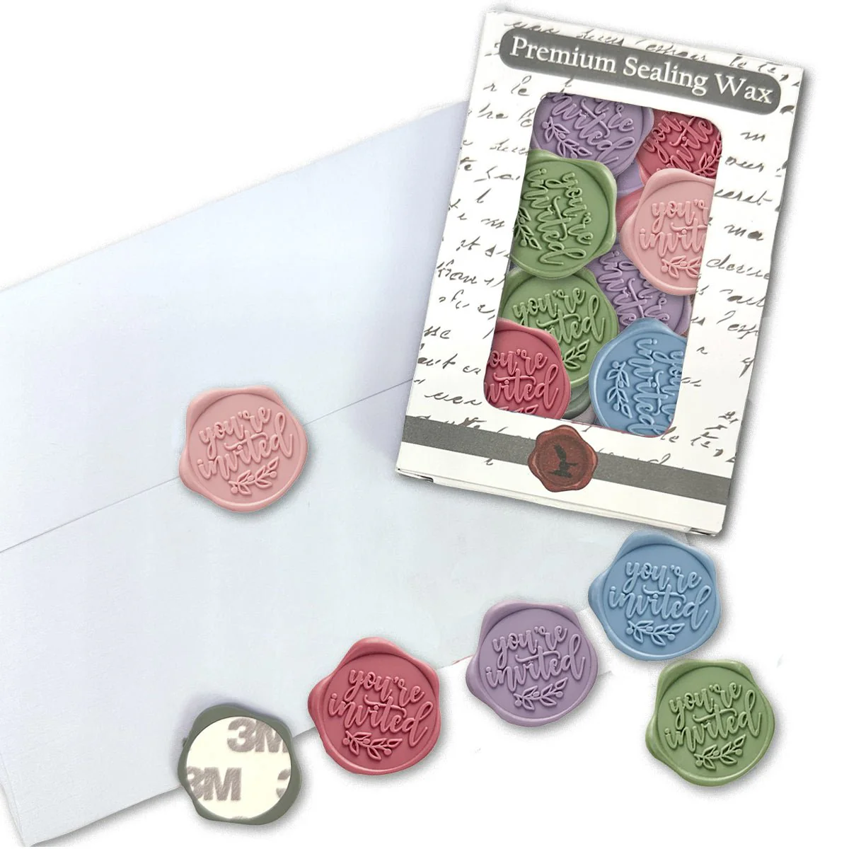 You're Invited Adhesive Wax Seal Quick-Ship Stickers 25PK-6 Colors - Image 15